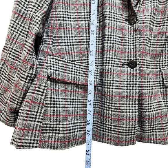 Ava & Viv Women's Checkered Blazer - Black and Red - Picture 6 of 6